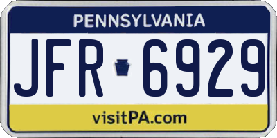 PA license plate JFR6929