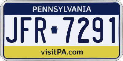 PA license plate JFR7291