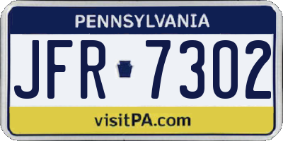 PA license plate JFR7302