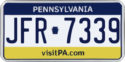 PA license plate JFR7339