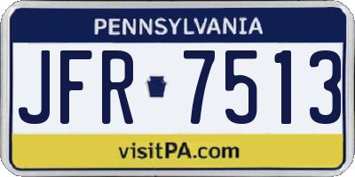 PA license plate JFR7513