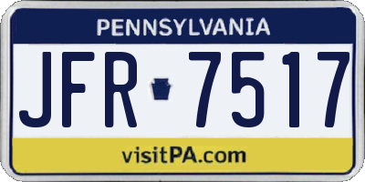 PA license plate JFR7517