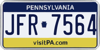 PA license plate JFR7564