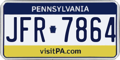 PA license plate JFR7864