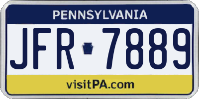 PA license plate JFR7889