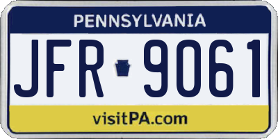 PA license plate JFR9061