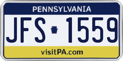 PA license plate JFS1559