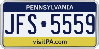 PA license plate JFS5559