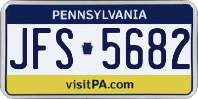 PA license plate JFS5682