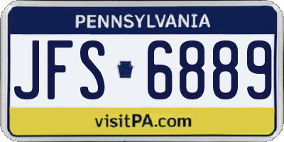 PA license plate JFS6889