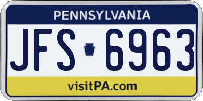 PA license plate JFS6963