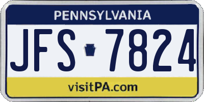 PA license plate JFS7824