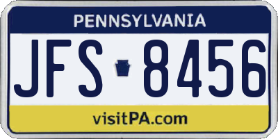 PA license plate JFS8456