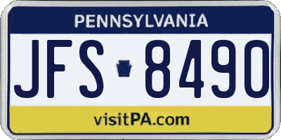 PA license plate JFS8490