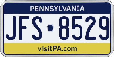 PA license plate JFS8529