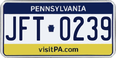 PA license plate JFT0239