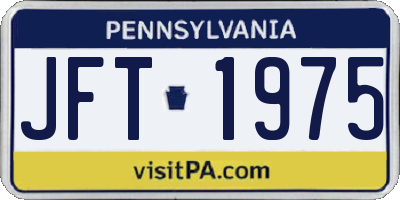 PA license plate JFT1975