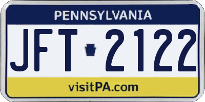 PA license plate JFT2122