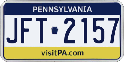 PA license plate JFT2157