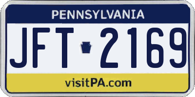 PA license plate JFT2169