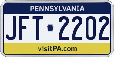 PA license plate JFT2202