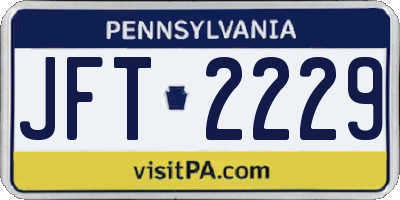 PA license plate JFT2229