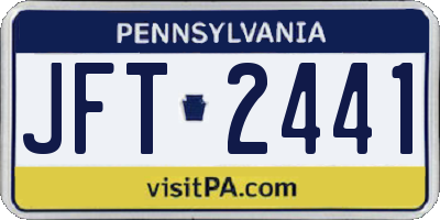 PA license plate JFT2441