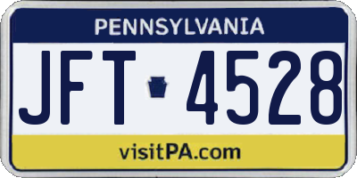 PA license plate JFT4528