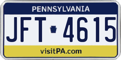PA license plate JFT4615