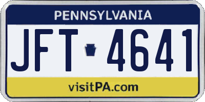 PA license plate JFT4641