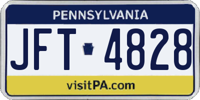 PA license plate JFT4828