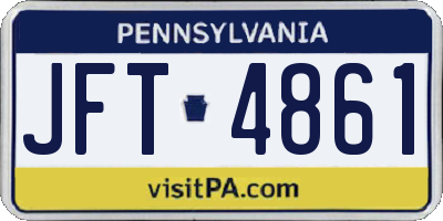 PA license plate JFT4861