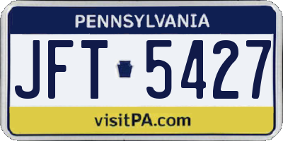 PA license plate JFT5427
