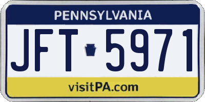 PA license plate JFT5971