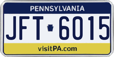 PA license plate JFT6015