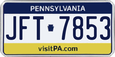 PA license plate JFT7853