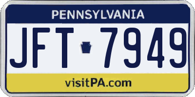PA license plate JFT7949