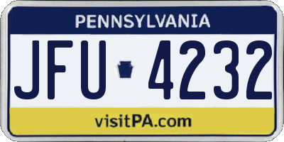 PA license plate JFU4232
