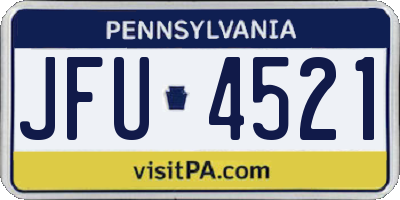PA license plate JFU4521