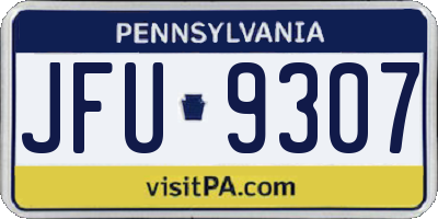 PA license plate JFU9307