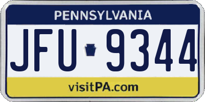 PA license plate JFU9344