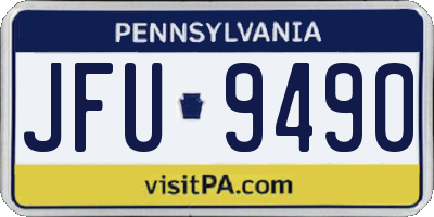 PA license plate JFU9490