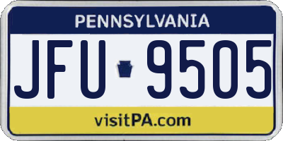PA license plate JFU9505