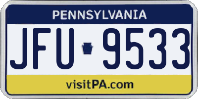 PA license plate JFU9533
