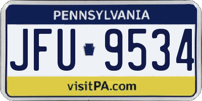 PA license plate JFU9534