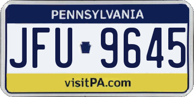 PA license plate JFU9645