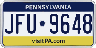PA license plate JFU9648
