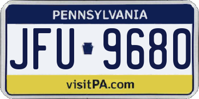 PA license plate JFU9680