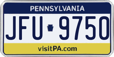 PA license plate JFU9750