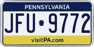 PA license plate JFU9772
